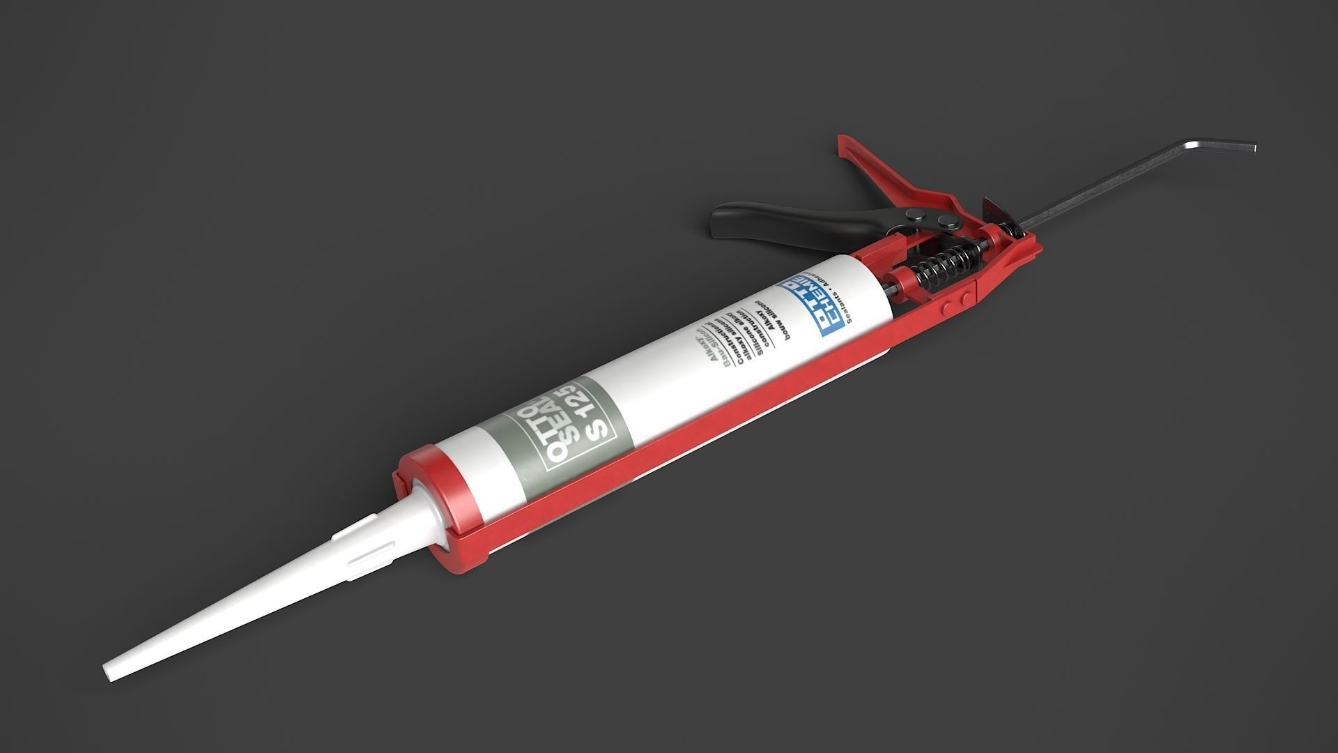 Pistol with Silicone Low-poly 3D model_1