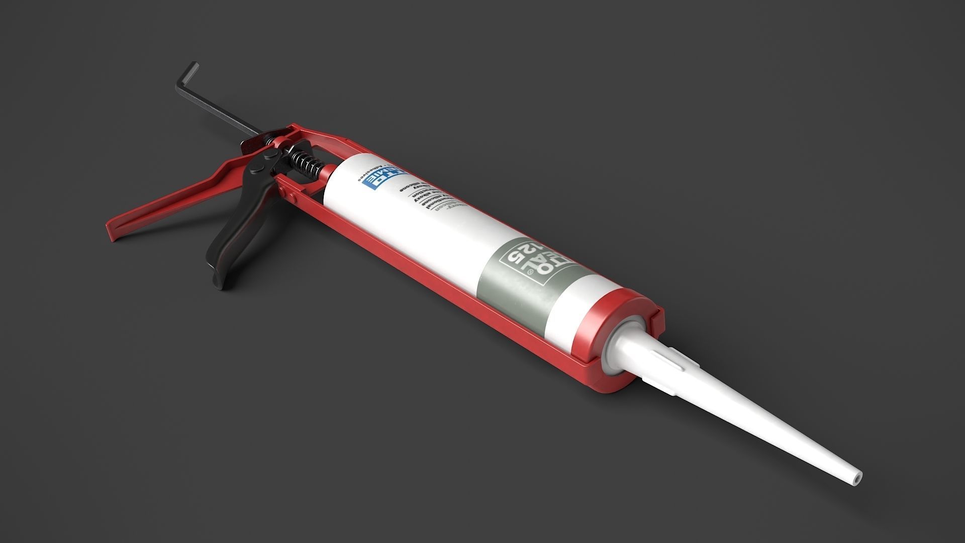 Pistol with Silicone Low-poly 3D model_4