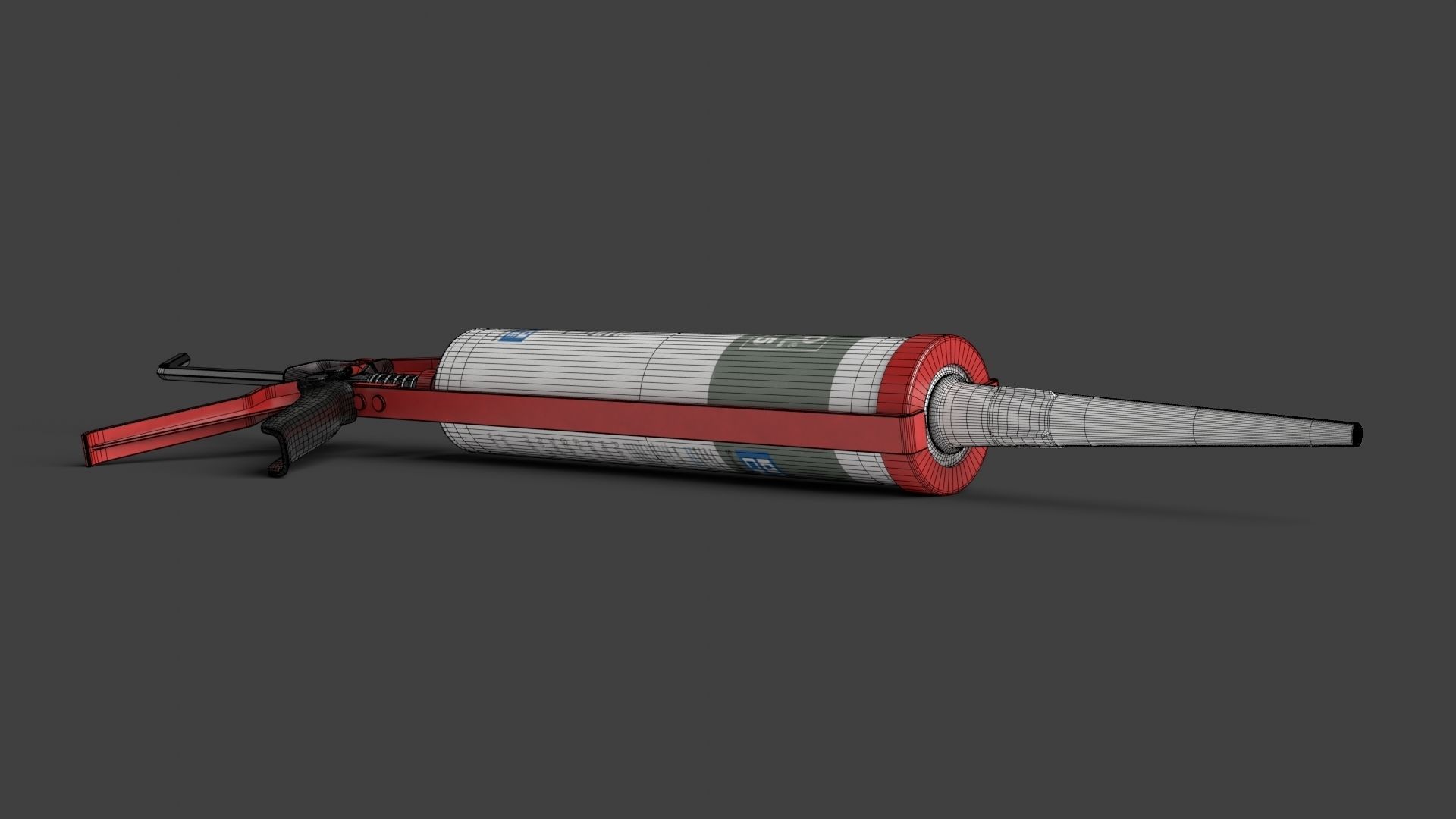 Pistol with Silicone Low-poly 3D model_16