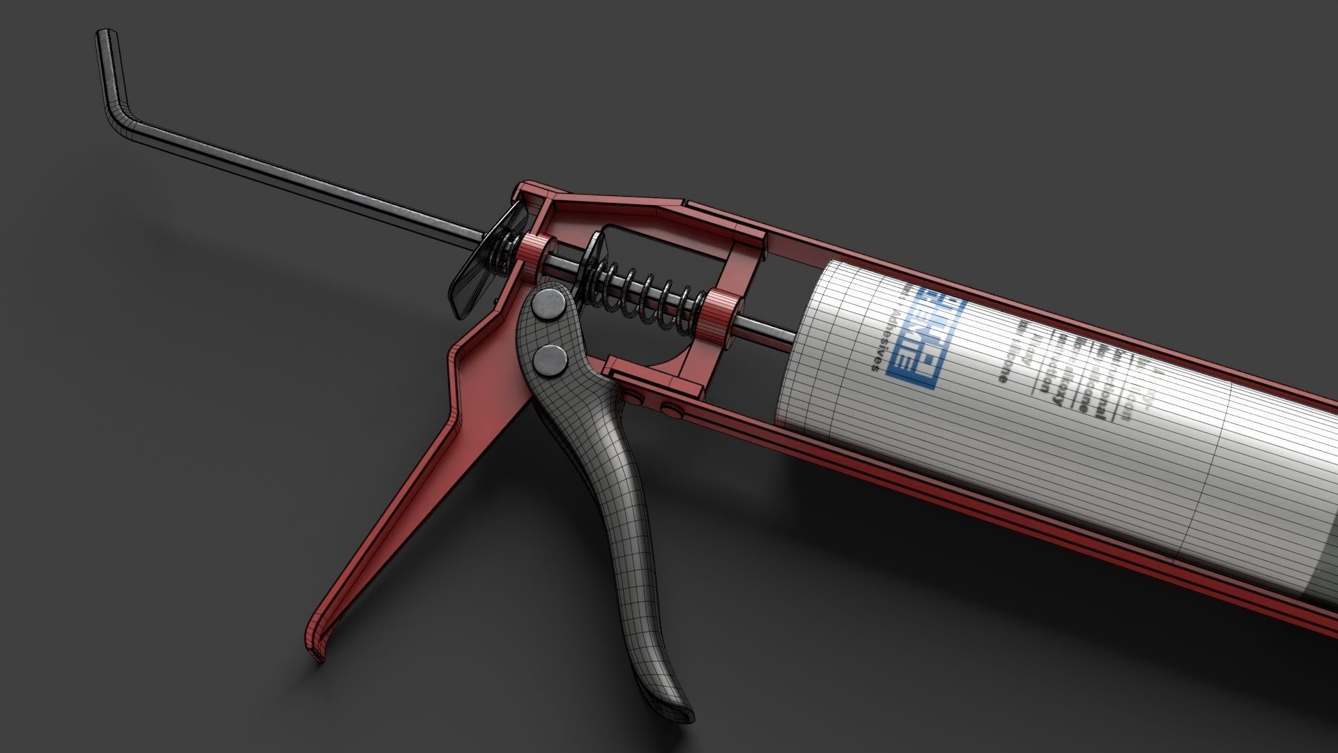 Pistol with Silicone Low-poly 3D model_17