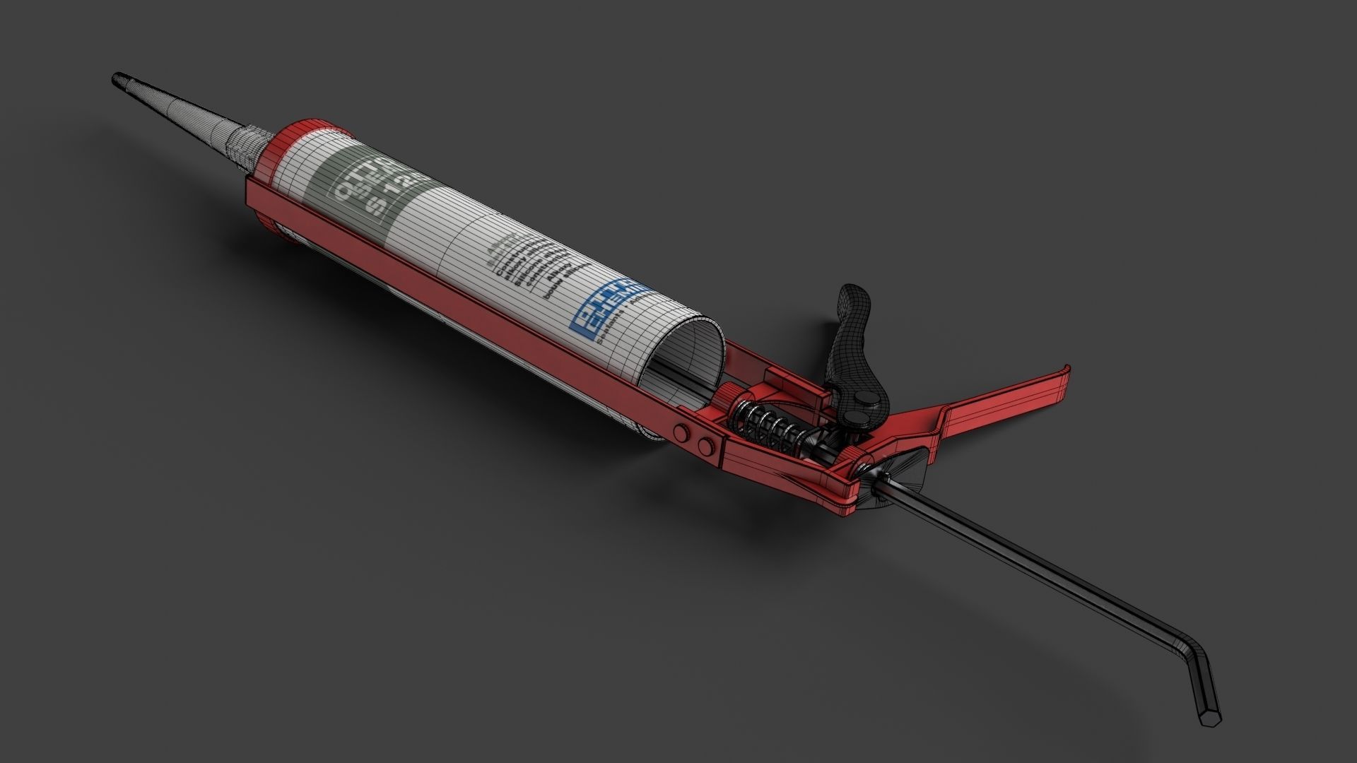 Pistol with Silicone Low-poly 3D model_13