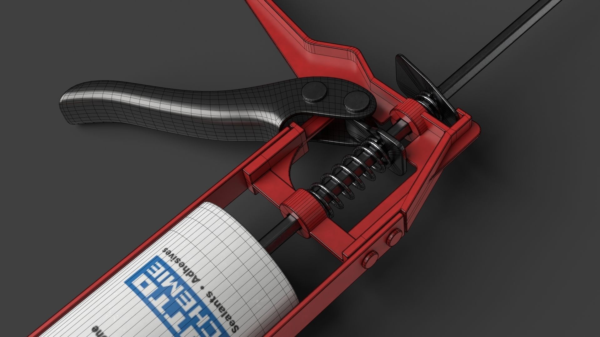 Pistol with Silicone Low-poly 3D model_18