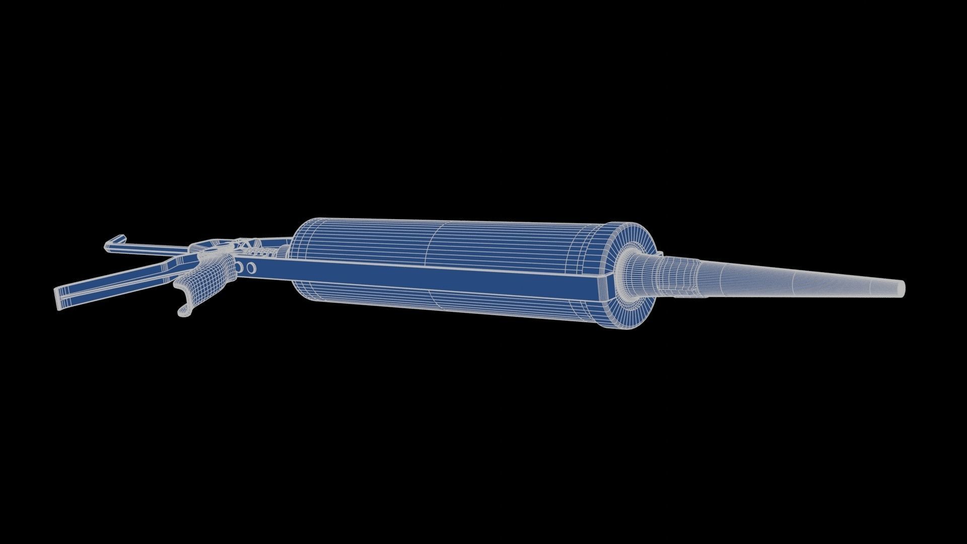 Pistol with Silicone Low-poly 3D model_26