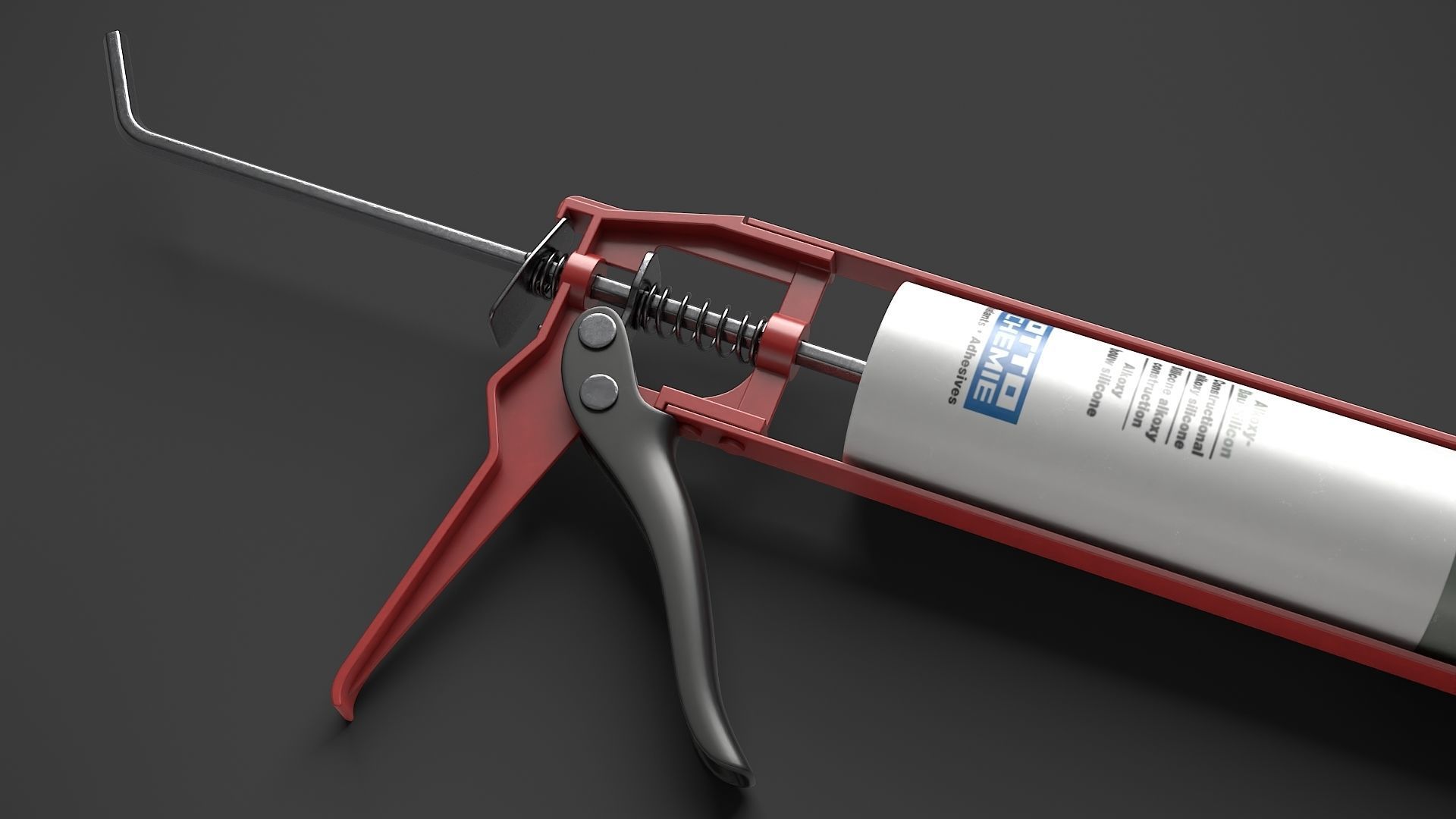 Pistol with Silicone Low-poly 3D model_7