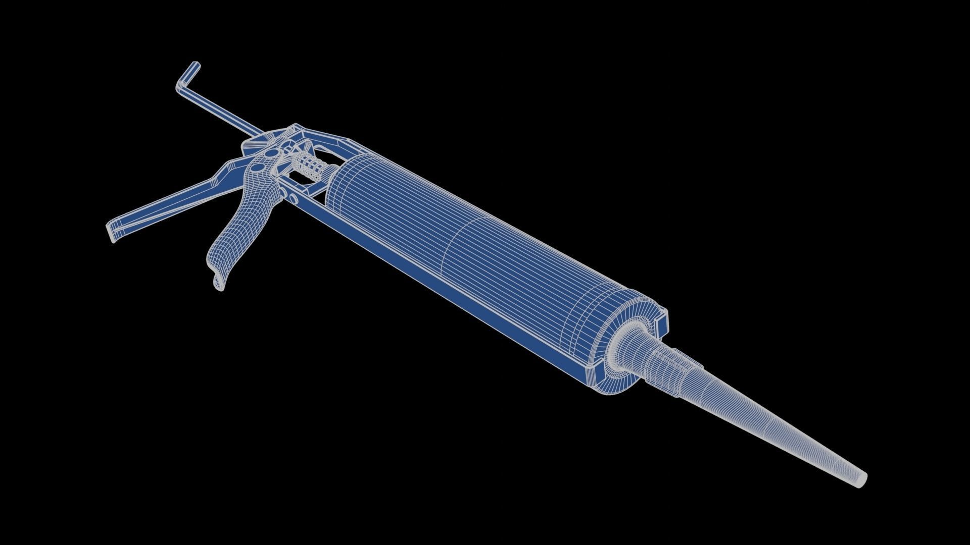 Pistol with Silicone Low-poly 3D model_24