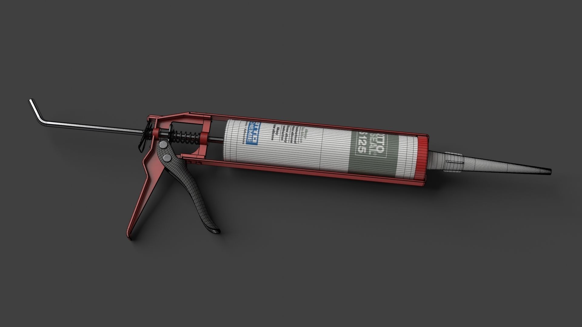 Pistol with Silicone Low-poly 3D model_12