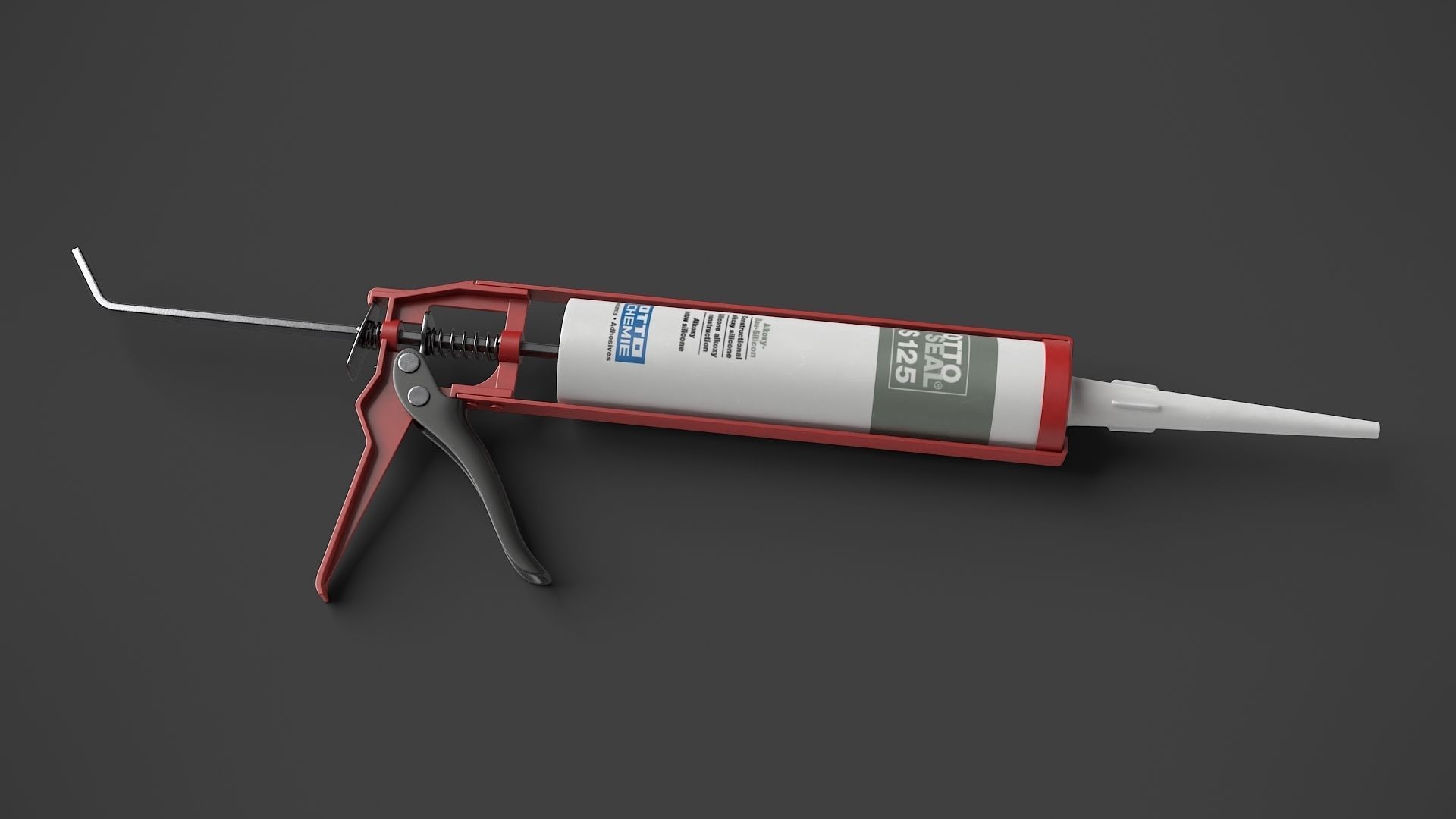 Pistol with Silicone Low-poly 3D model_2