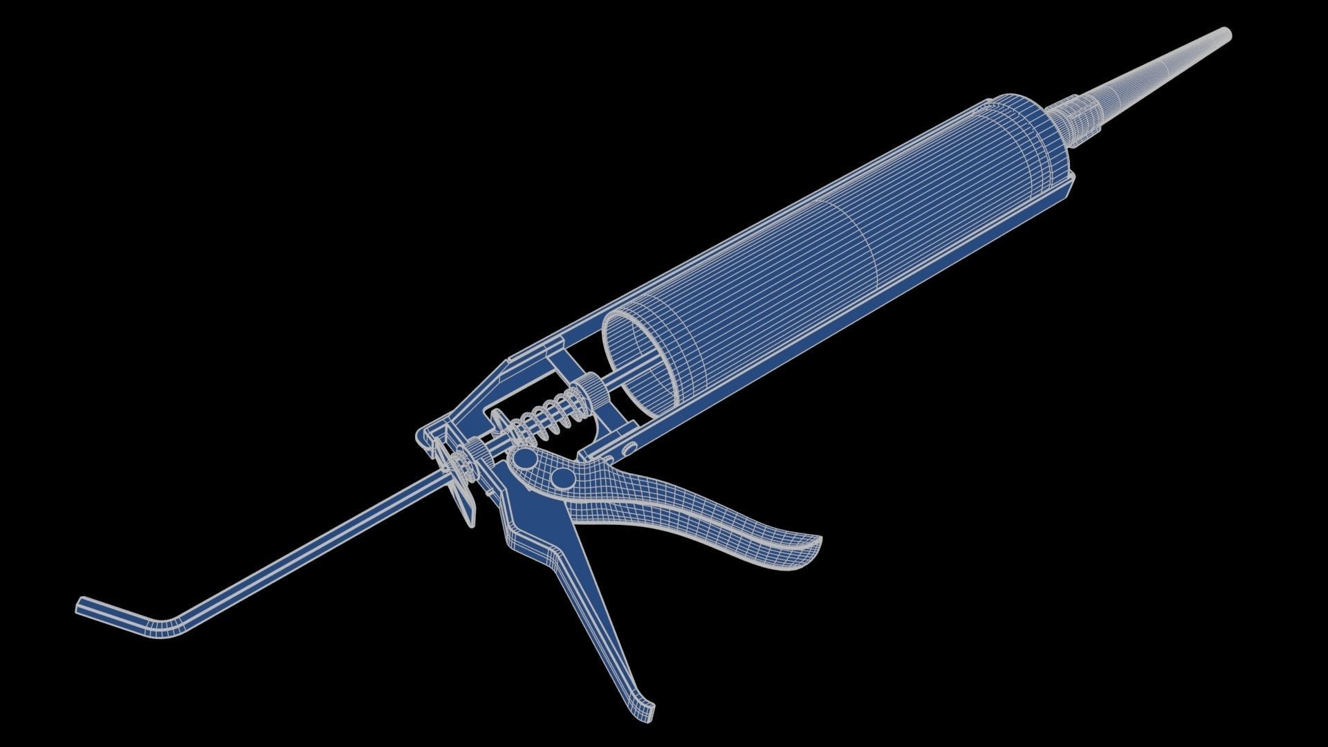Pistol with Silicone Low-poly 3D model_20