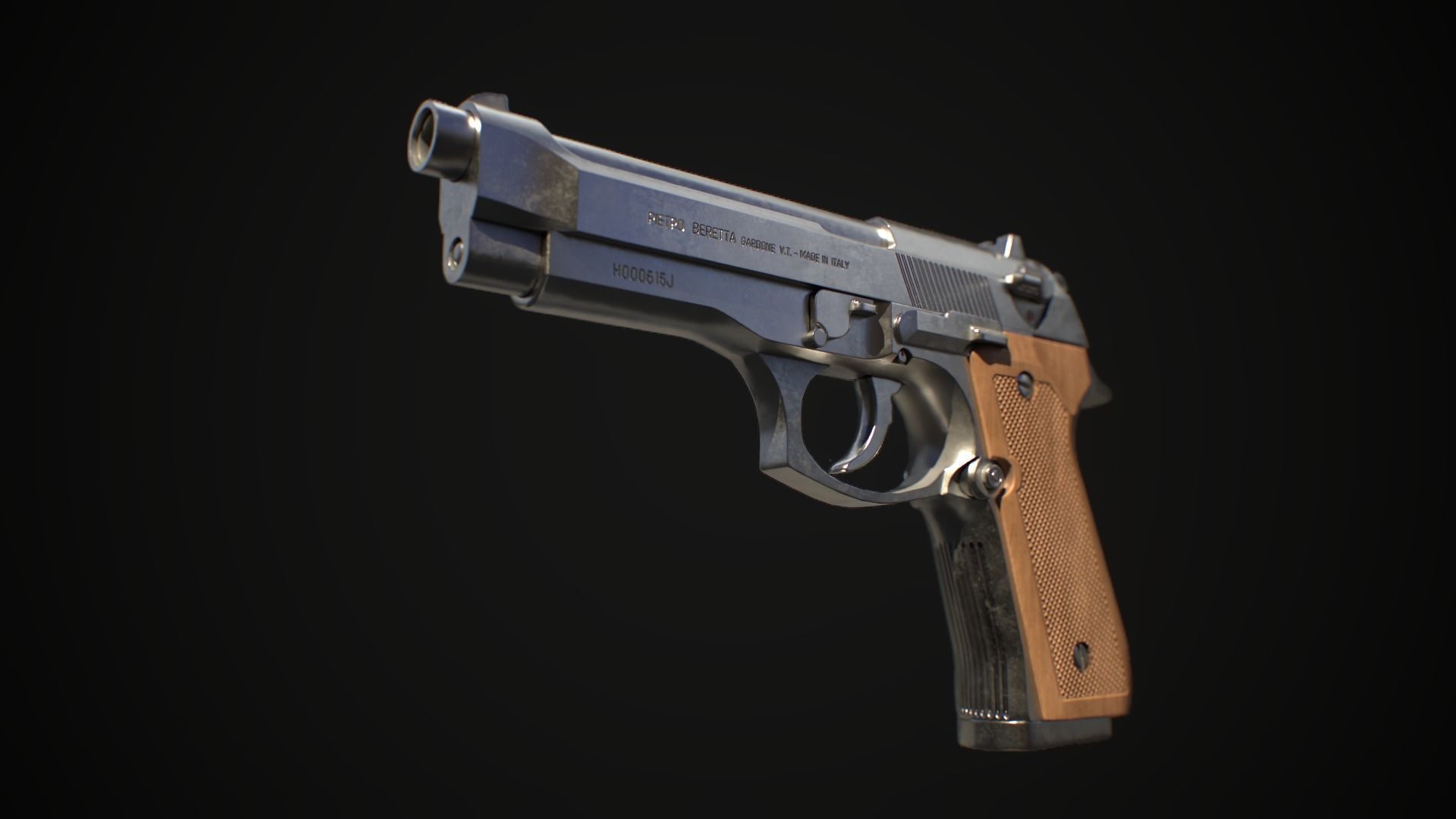 BERETTA 92 GAME MODEL 4K PBR Low-poly 3D model_3