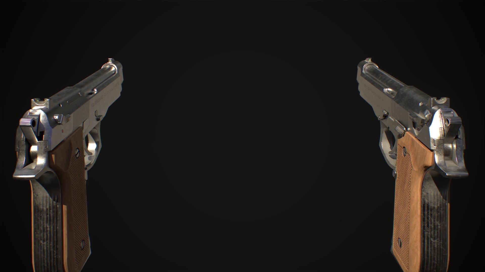 BERETTA 92 GAME MODEL 4K PBR Low-poly 3D model_11