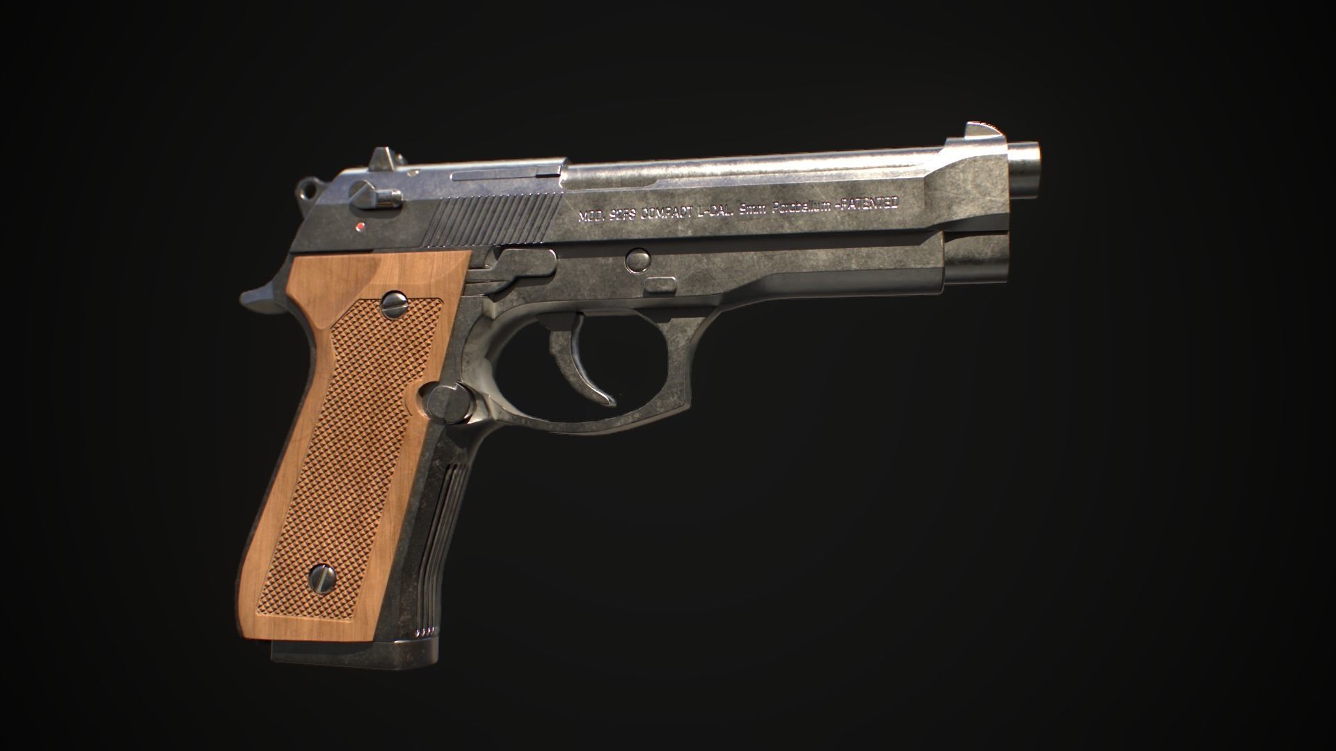 BERETTA 92 GAME MODEL 4K PBR Low-poly 3D model_5