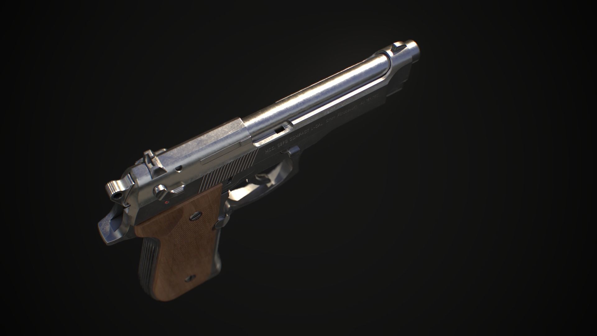 BERETTA 92 GAME MODEL 4K PBR Low-poly 3D model_7
