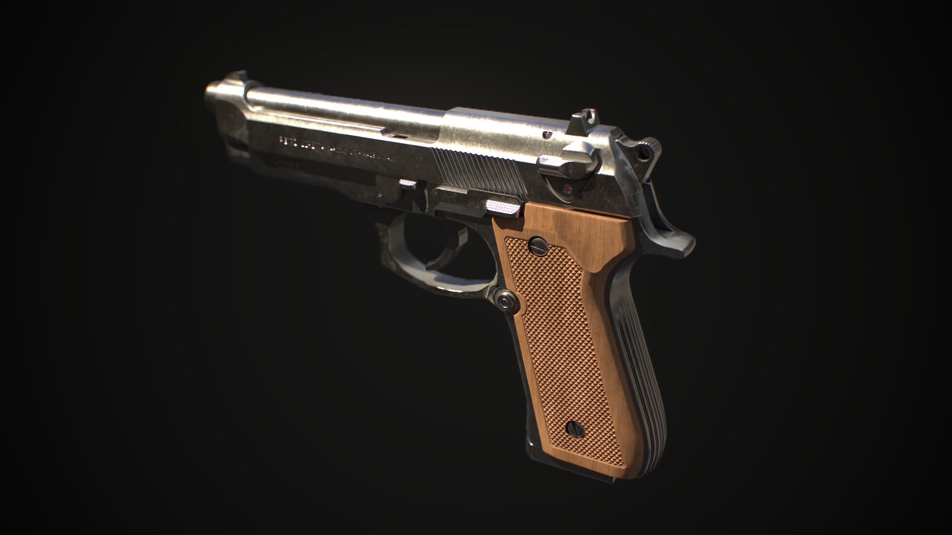 BERETTA 92 GAME MODEL 4K PBR Low-poly 3D model_2