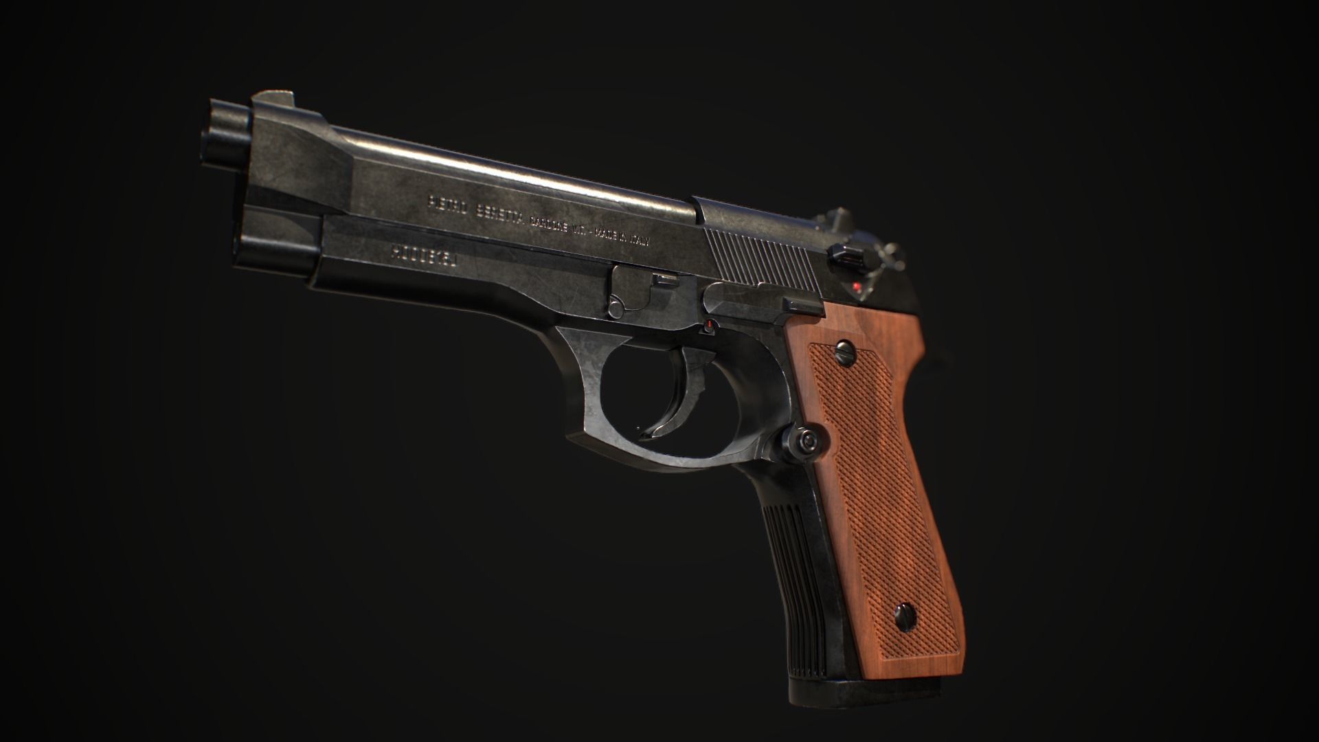 BERETTA 92 GAME MODEL 4K PBR Low-poly 3D model_10