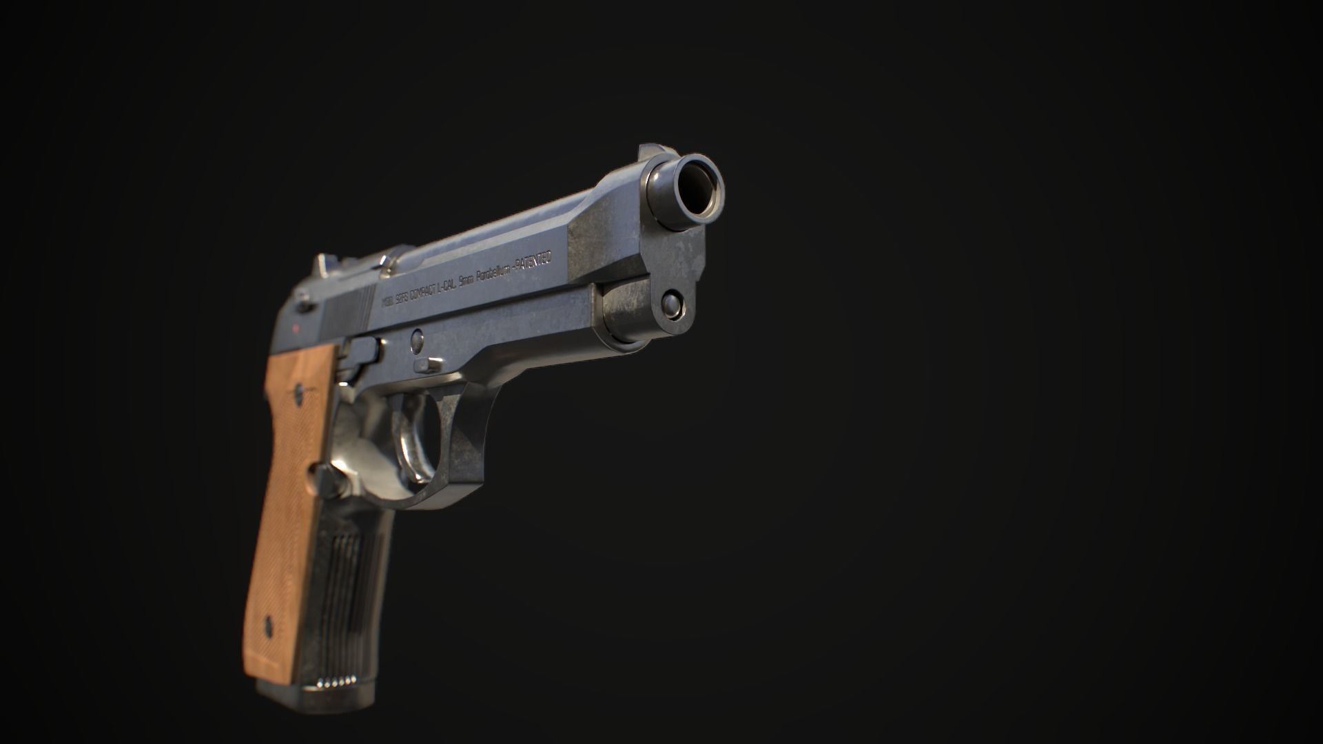BERETTA 92 GAME MODEL 4K PBR Low-poly 3D model_6