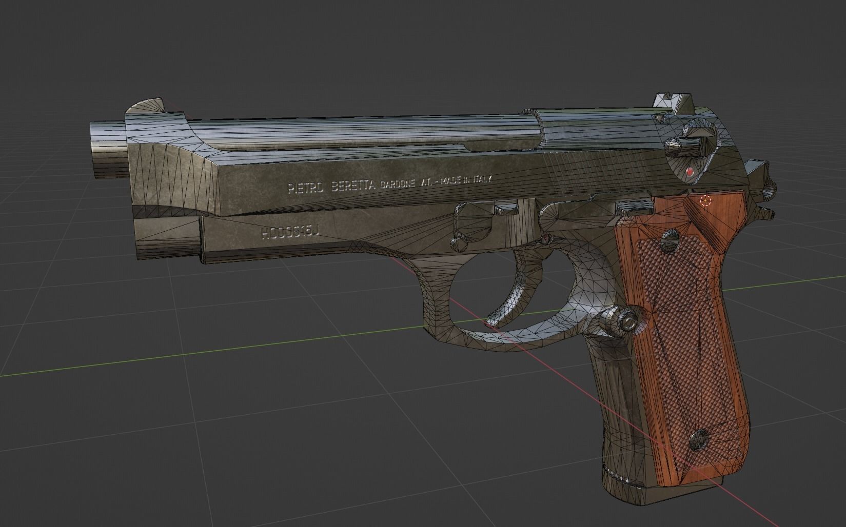 BERETTA 92 GAME MODEL 4K PBR Low-poly 3D model_12