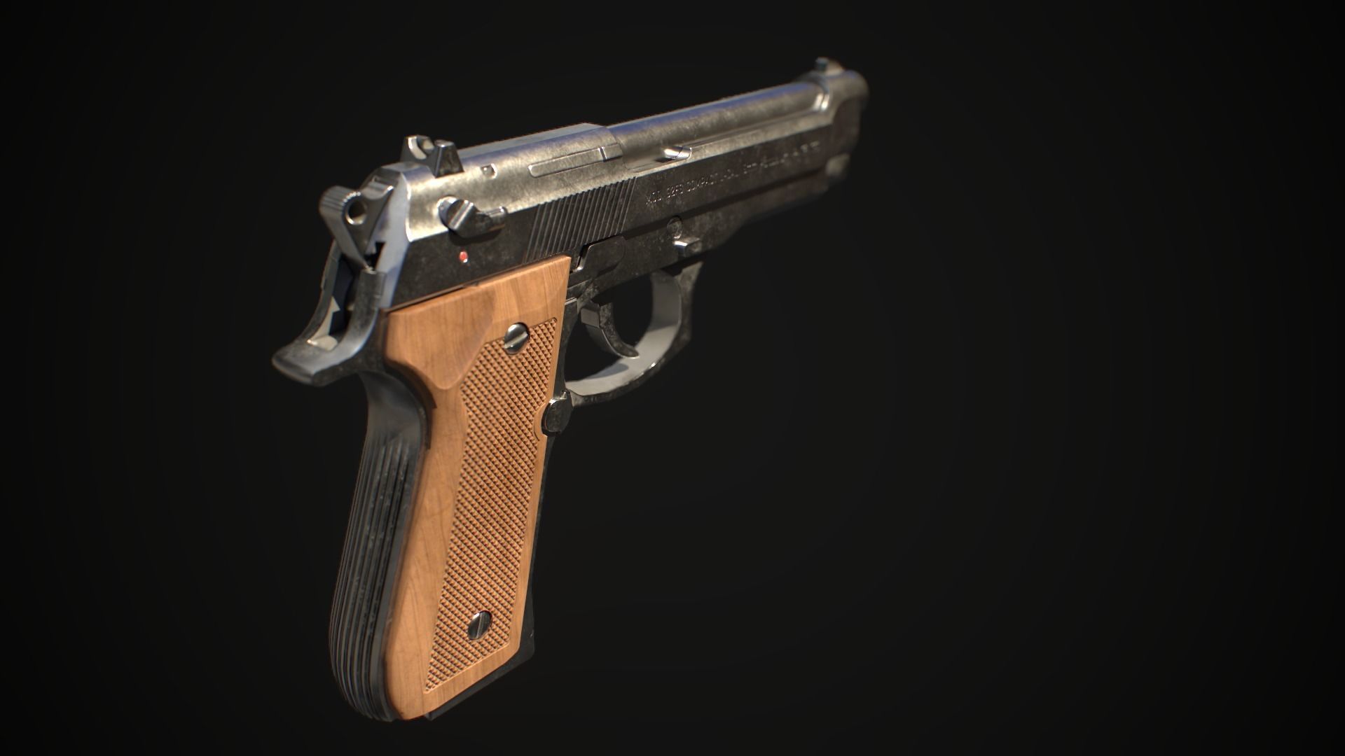 BERETTA 92 GAME MODEL 4K PBR Low-poly 3D model_4