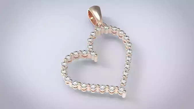 Pendant heart 3D print model