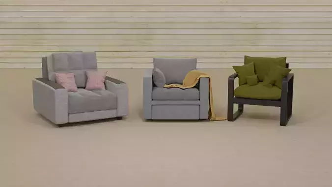 Collection of soft and comfortable armchairs
