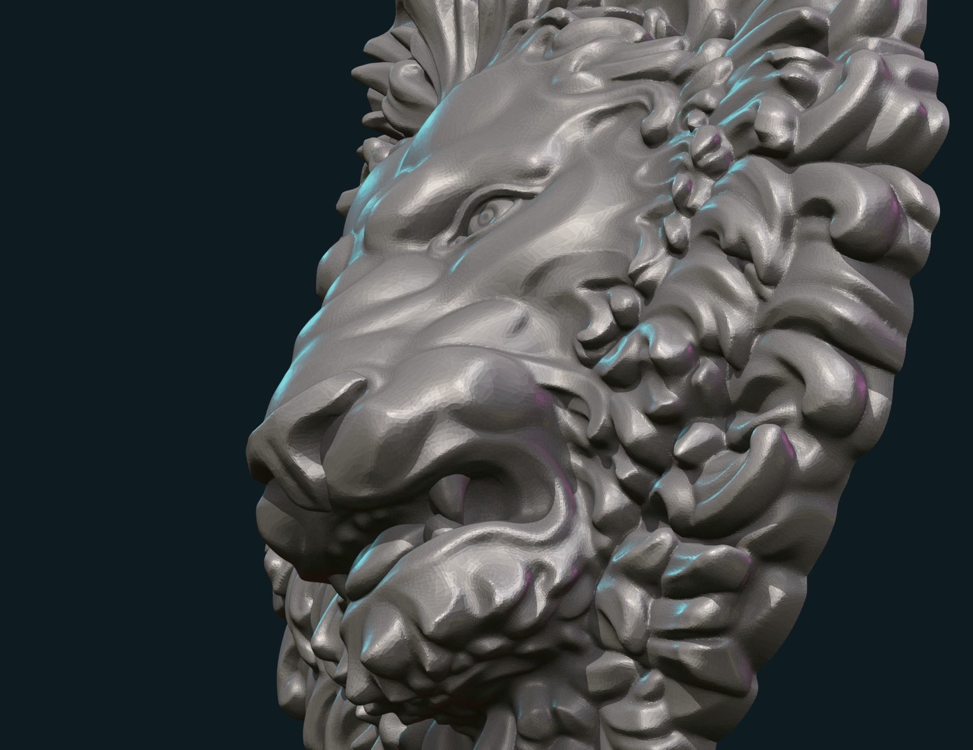 Lion Head Pendant 3D print model_11
