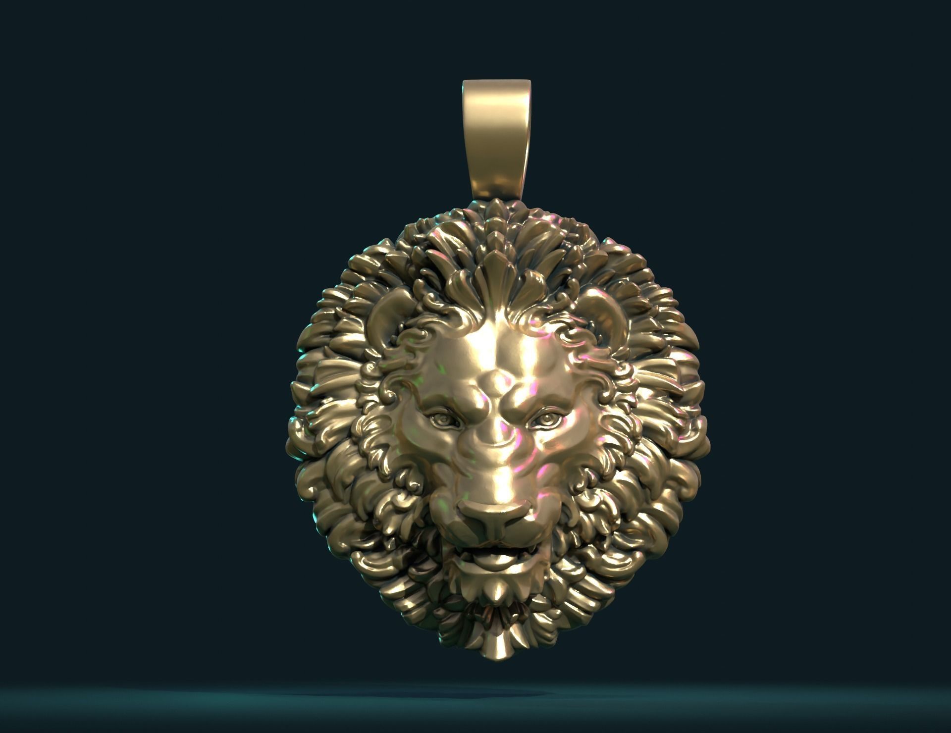 Lion Head Pendant 3D print model_2