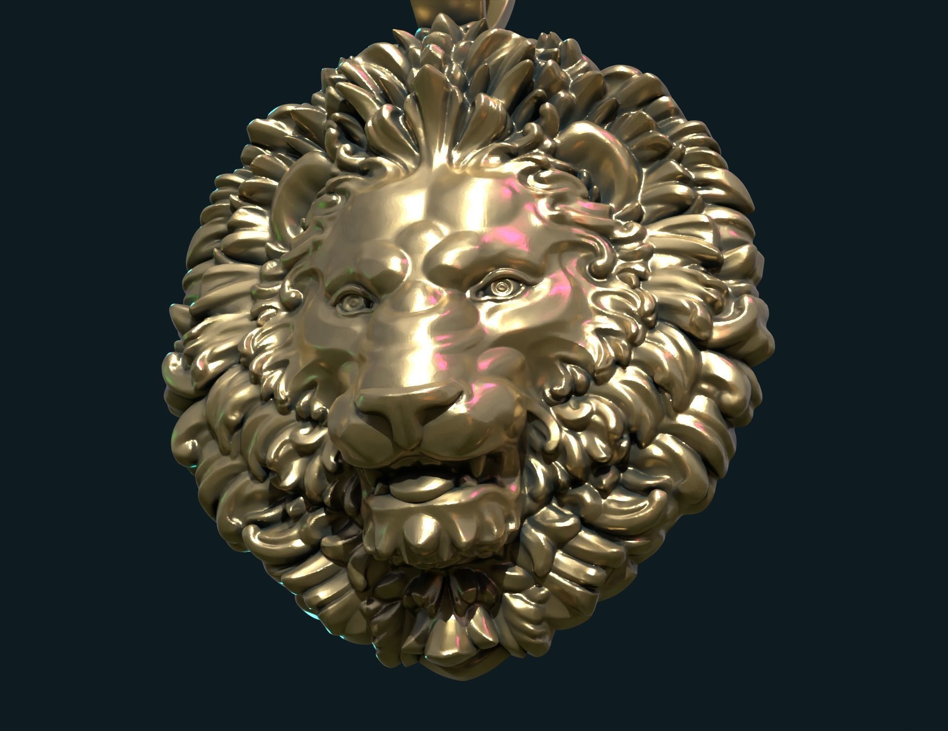 Lion Head Pendant 3D print model_7