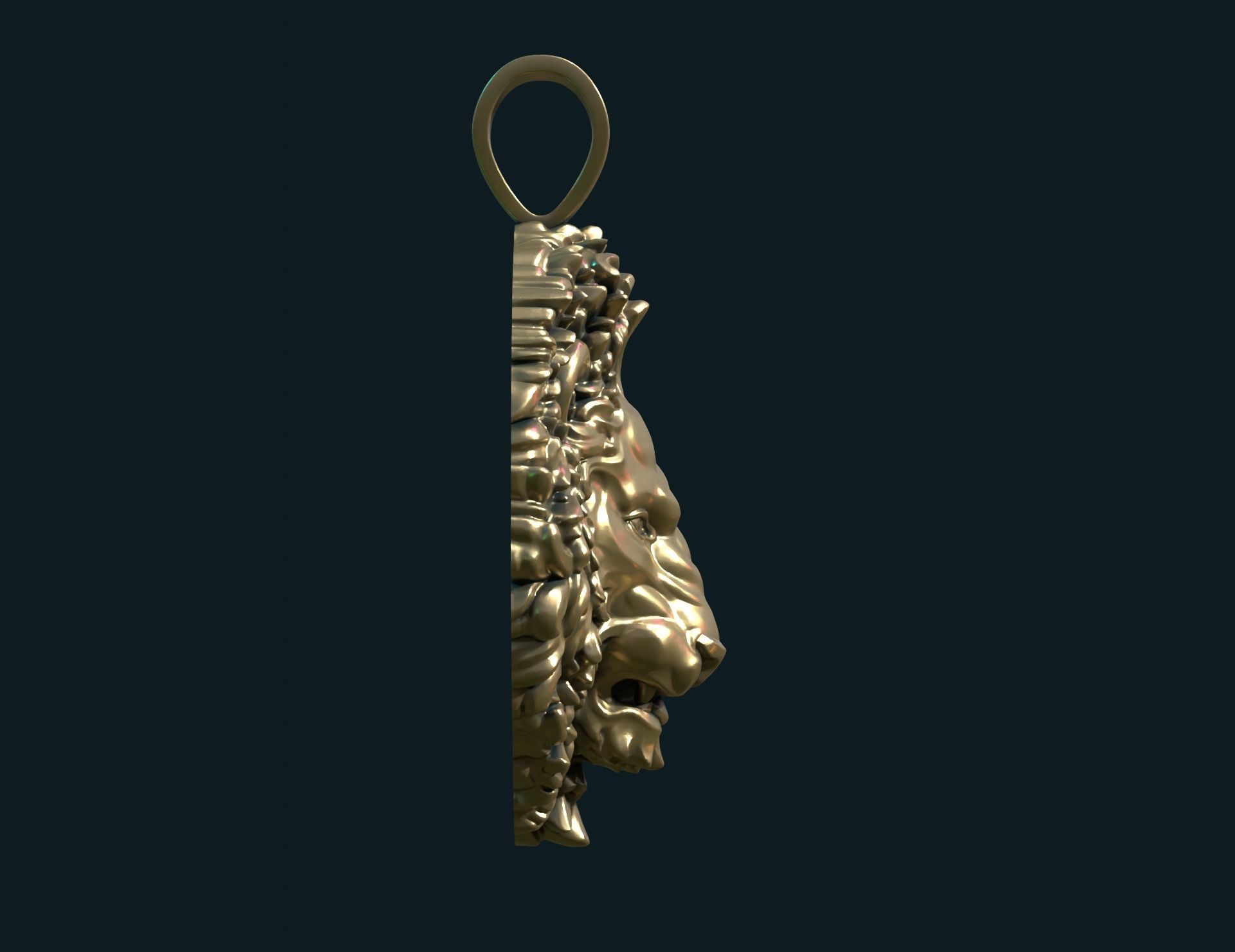 Lion Head Pendant 3D print model_9