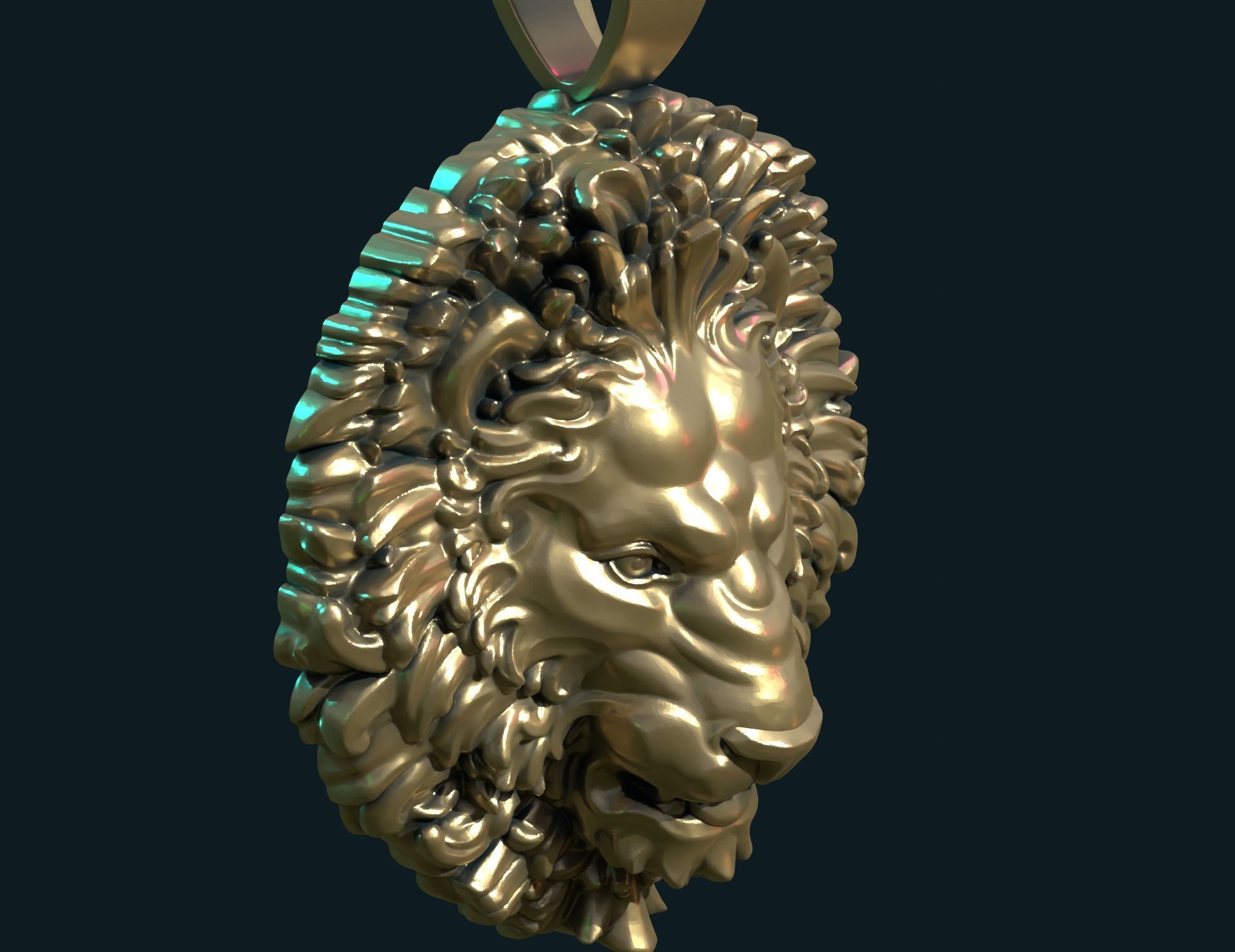 Lion Head Pendant 3D print model_8