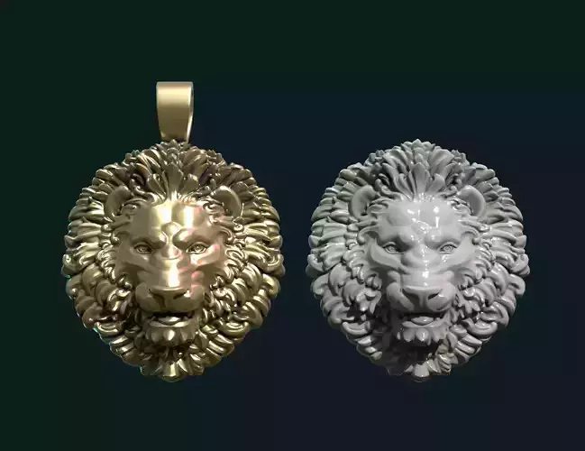 Lion Head Pendant 3D print model