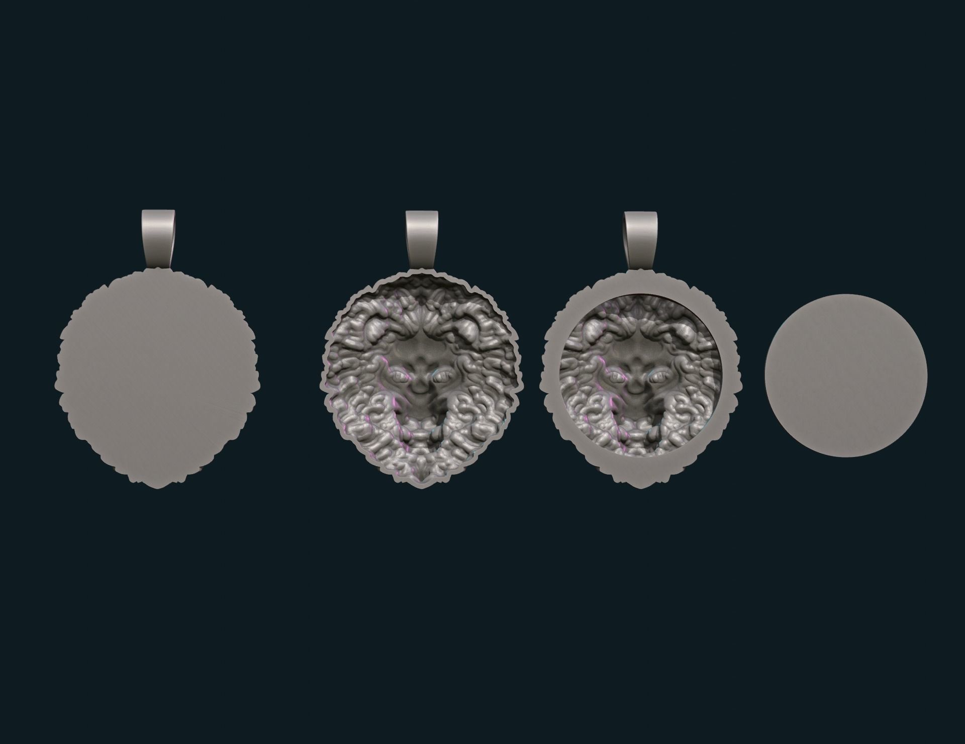 Lion Head Pendant 3D print model_10