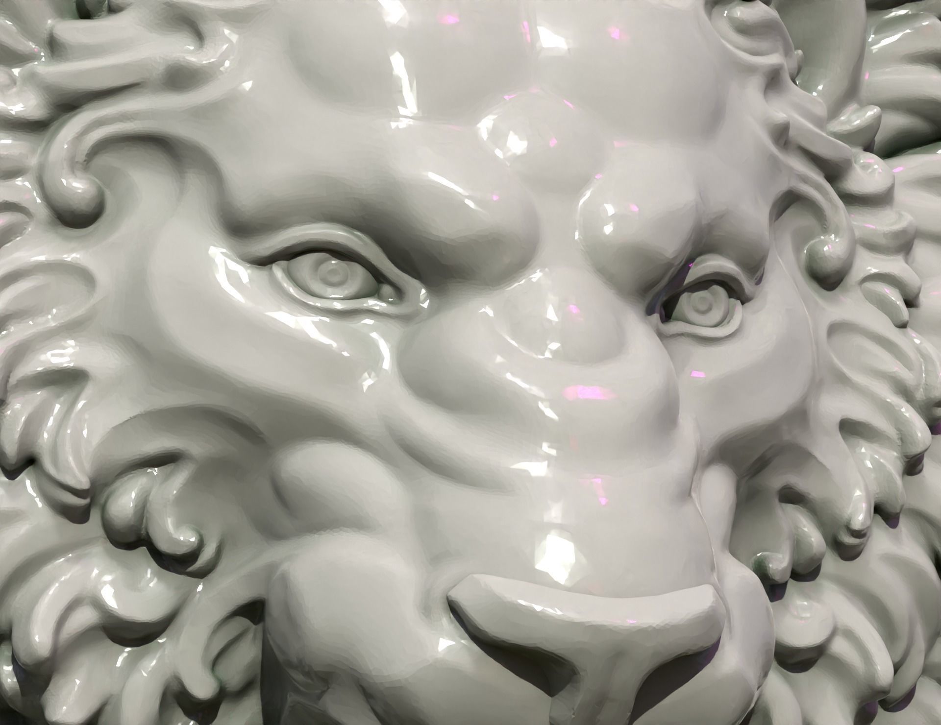Lion Head Pendant 3D print model_4