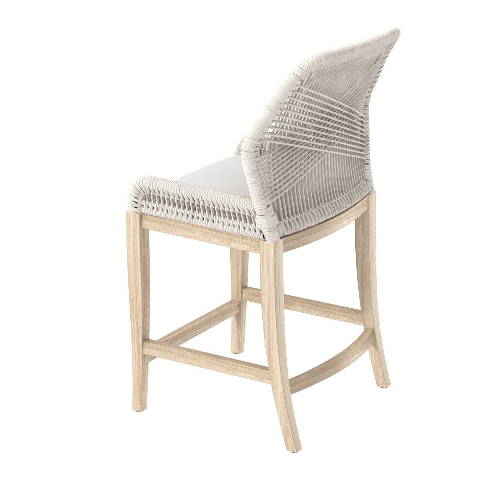 Kathy Kuo Home Lorry Coastal Beach Woven Rope Counter Stool 3D model ...