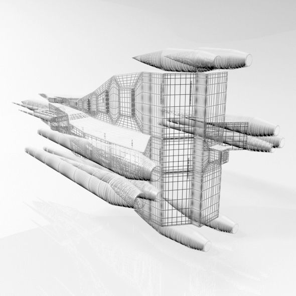 Space Fighter 03 3D model_4