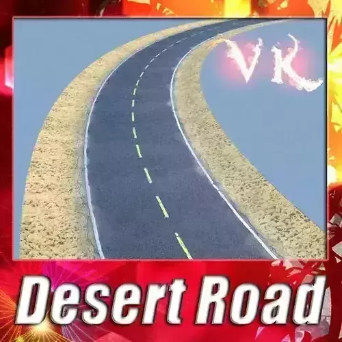 Realistic Desert Road High Resolution 3D model Realistic Desert Road High Resolution 3D model