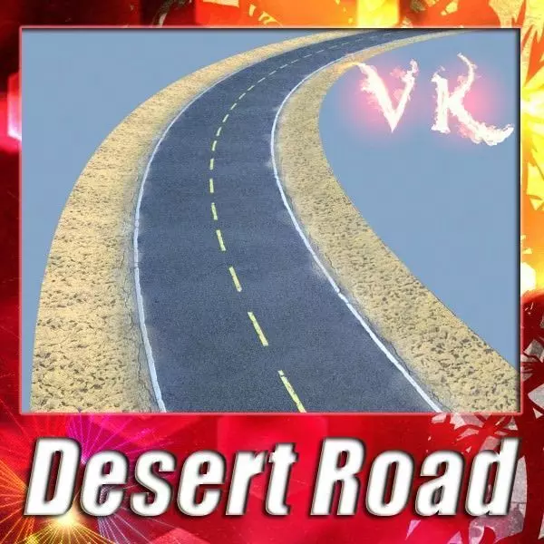 Realistic Desert Road High Resolution 3D model_0