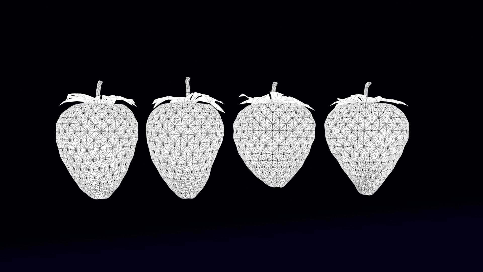 Strawberry three strawberries 3D model_6