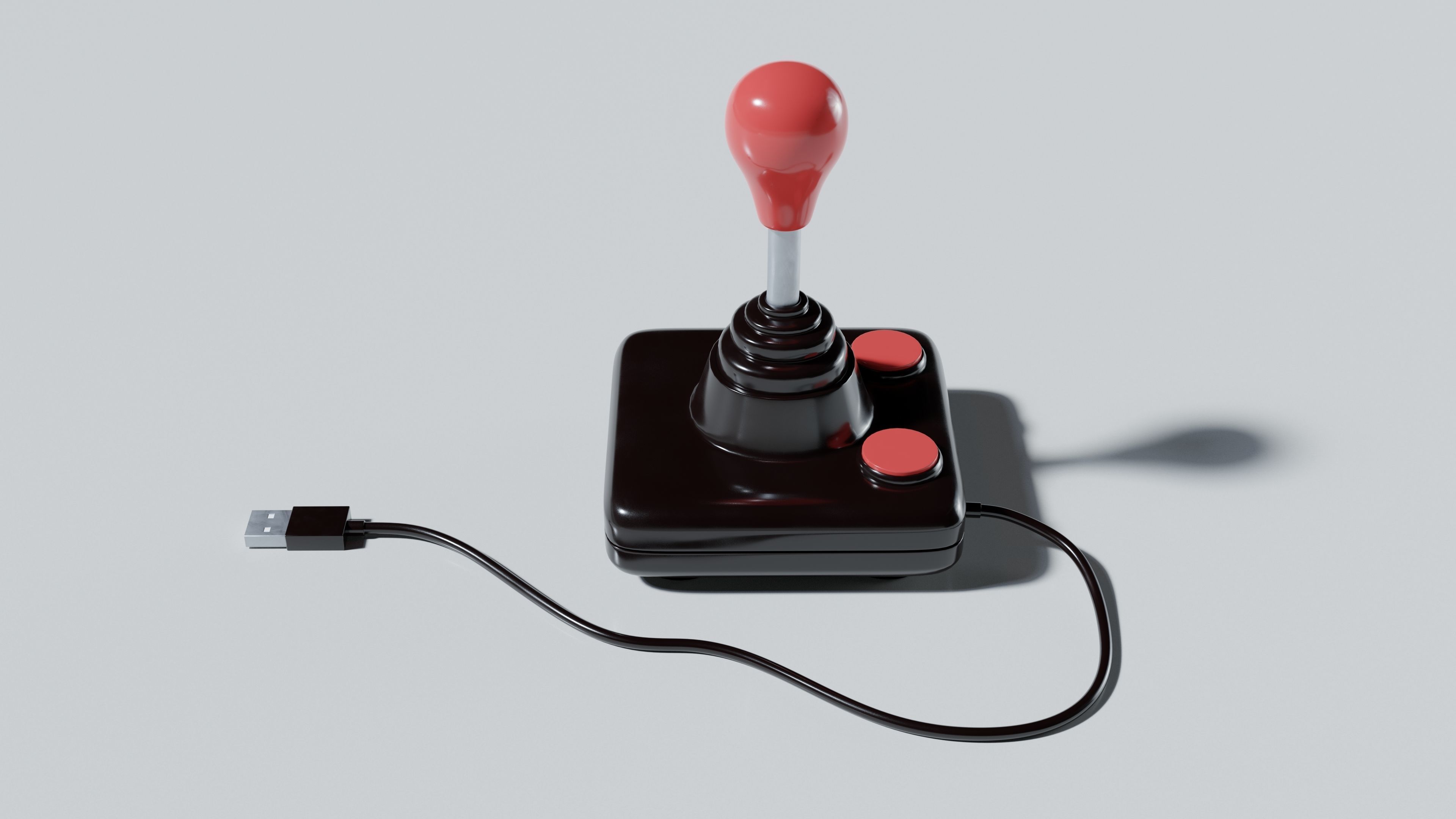 Arcade Joystick classic 3D model_5