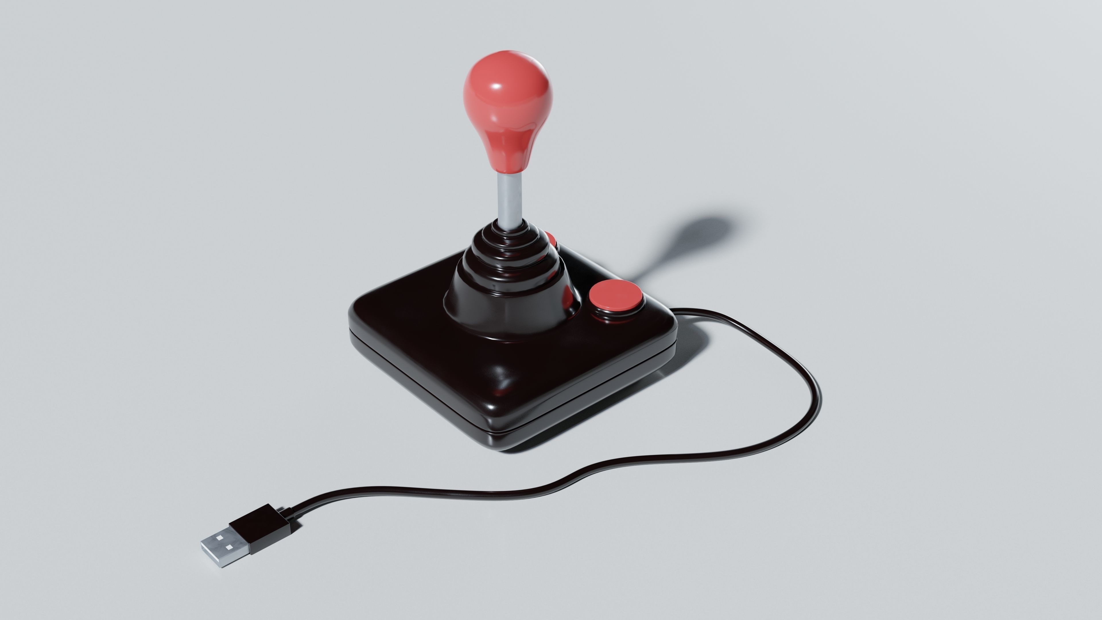 Arcade Joystick classic 3D model_4