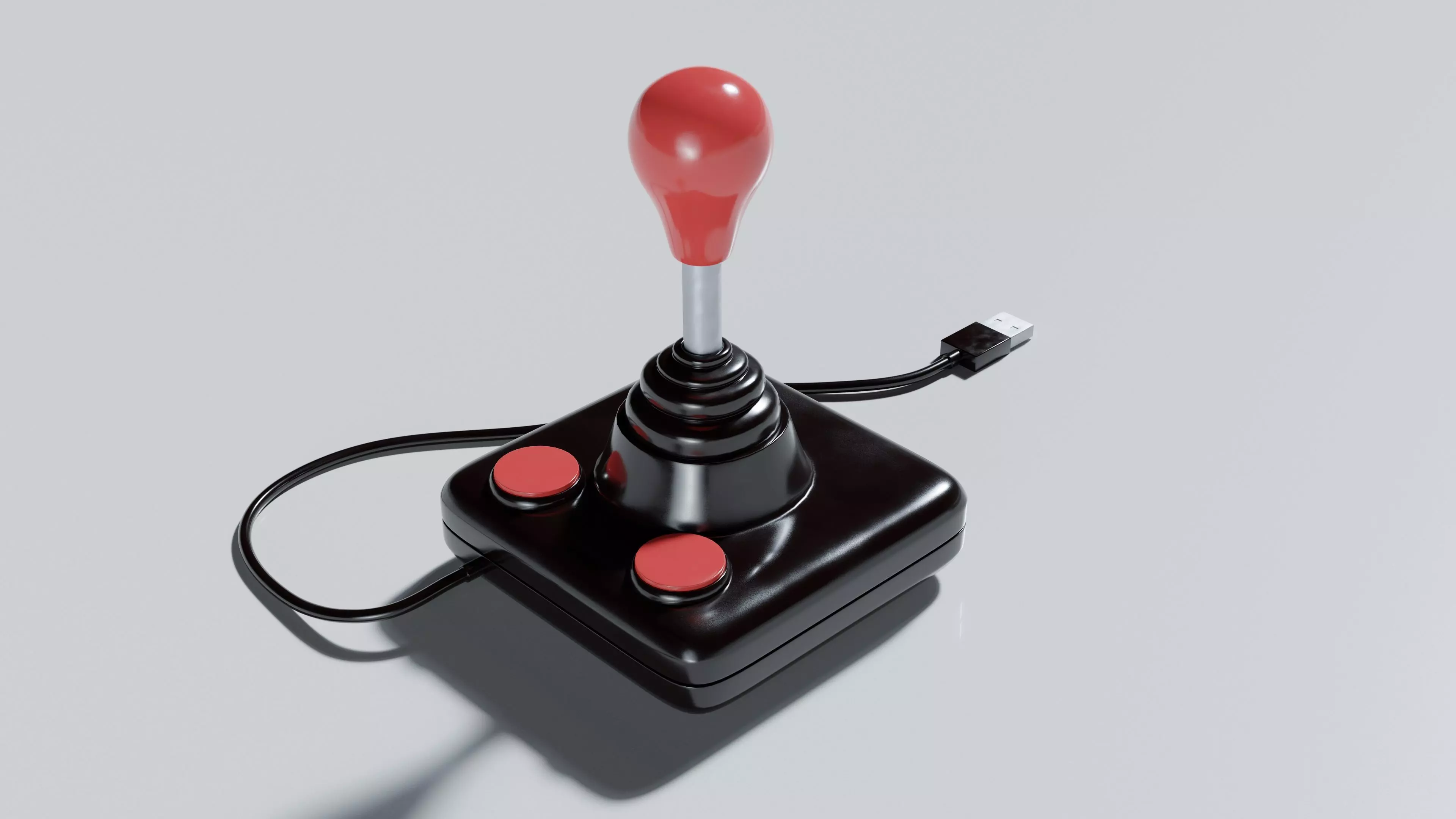 Arcade Joystick classic 3D model_0