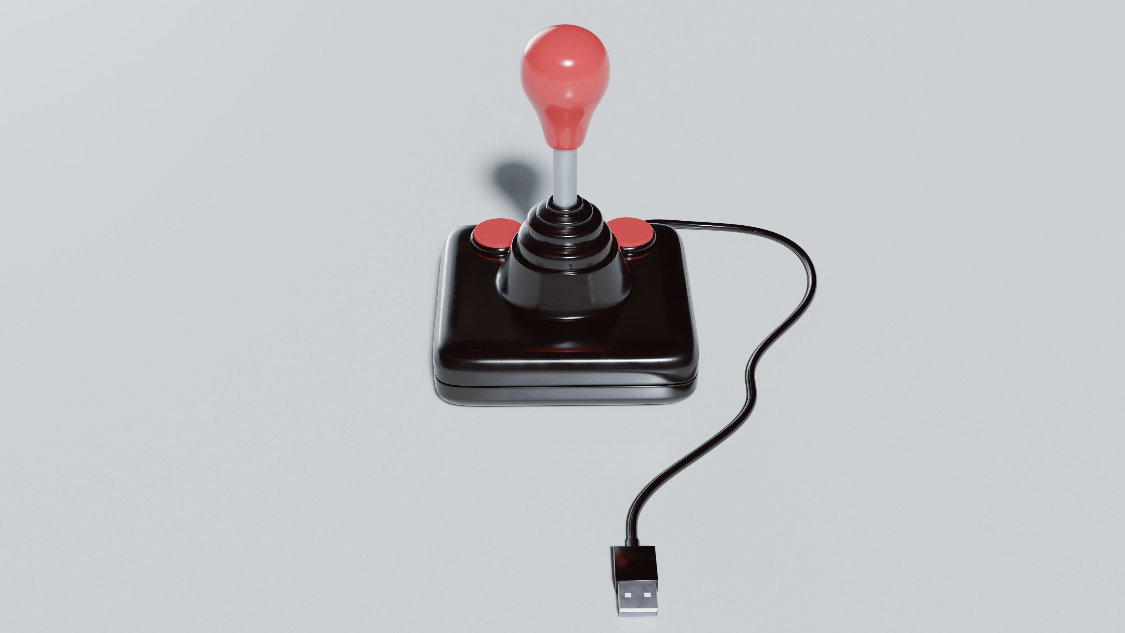 Arcade Joystick classic 3D model_3