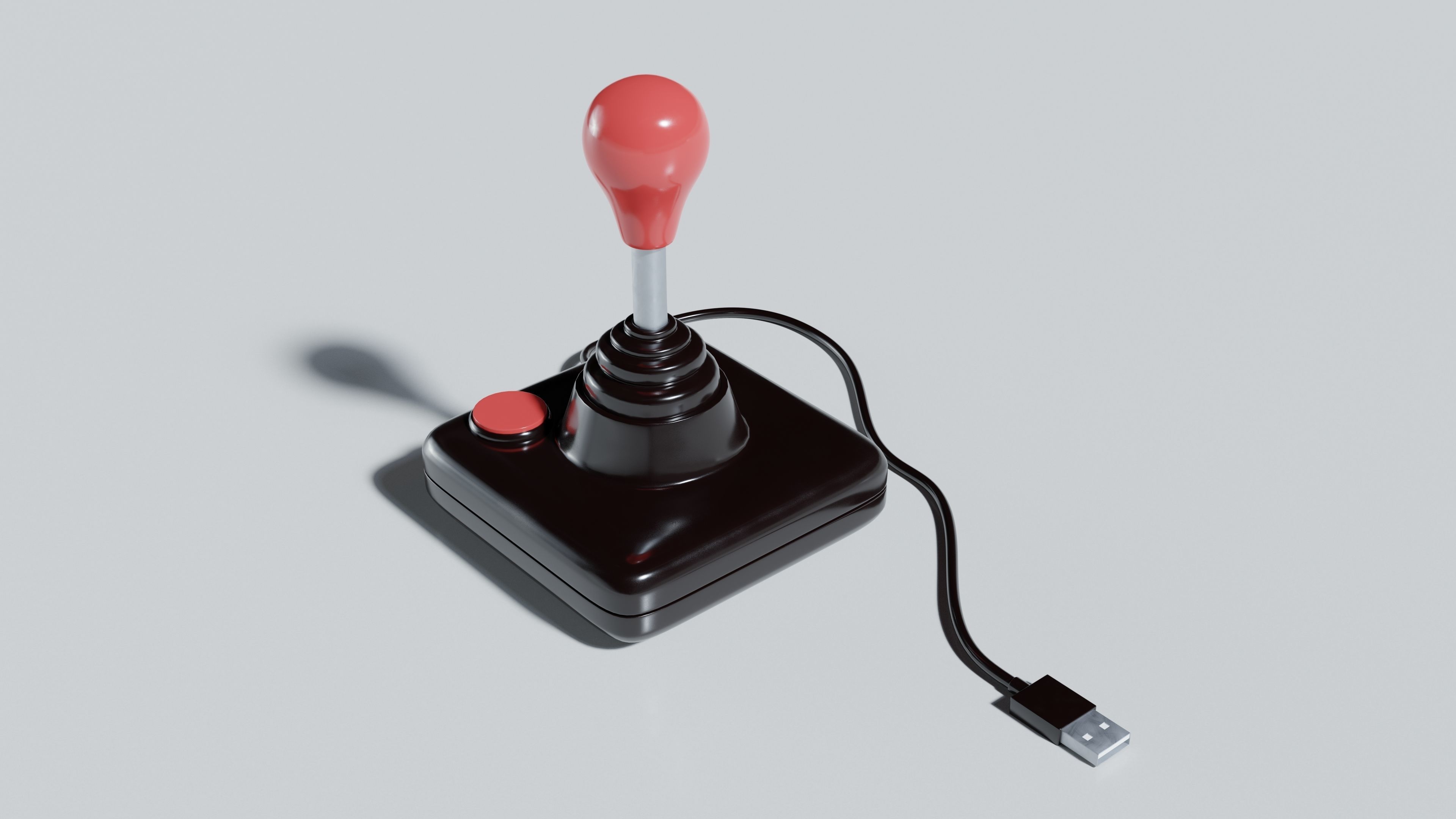 Arcade Joystick classic 3D model_2
