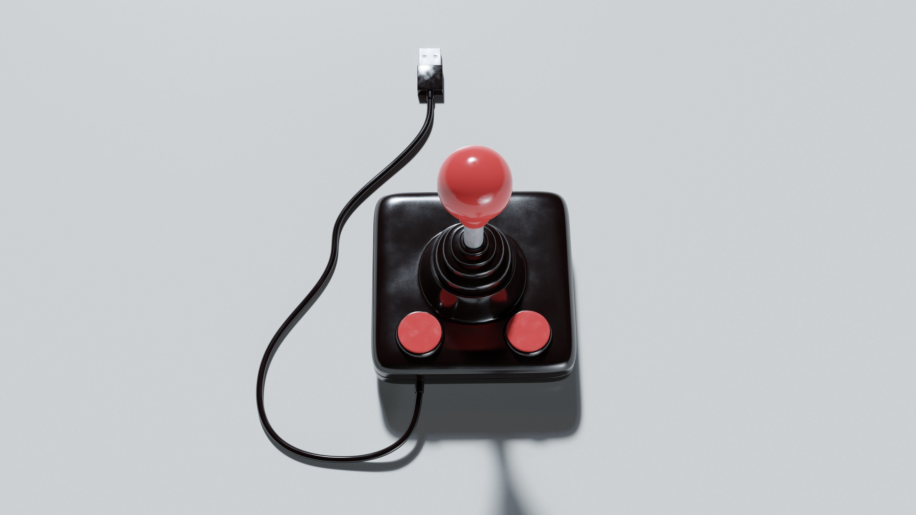 Arcade Joystick classic 3D model_6