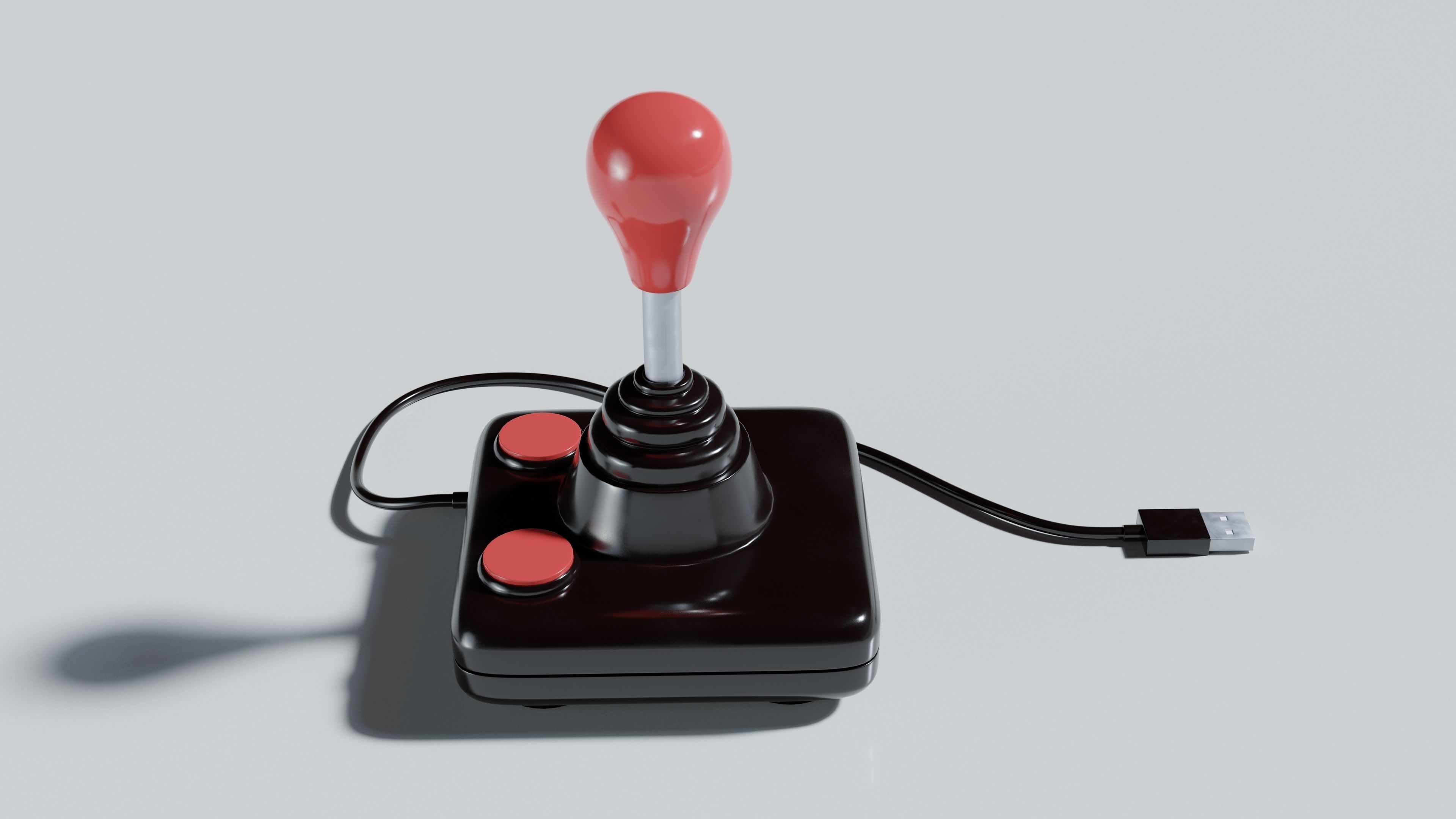 Arcade Joystick classic 3D model_1