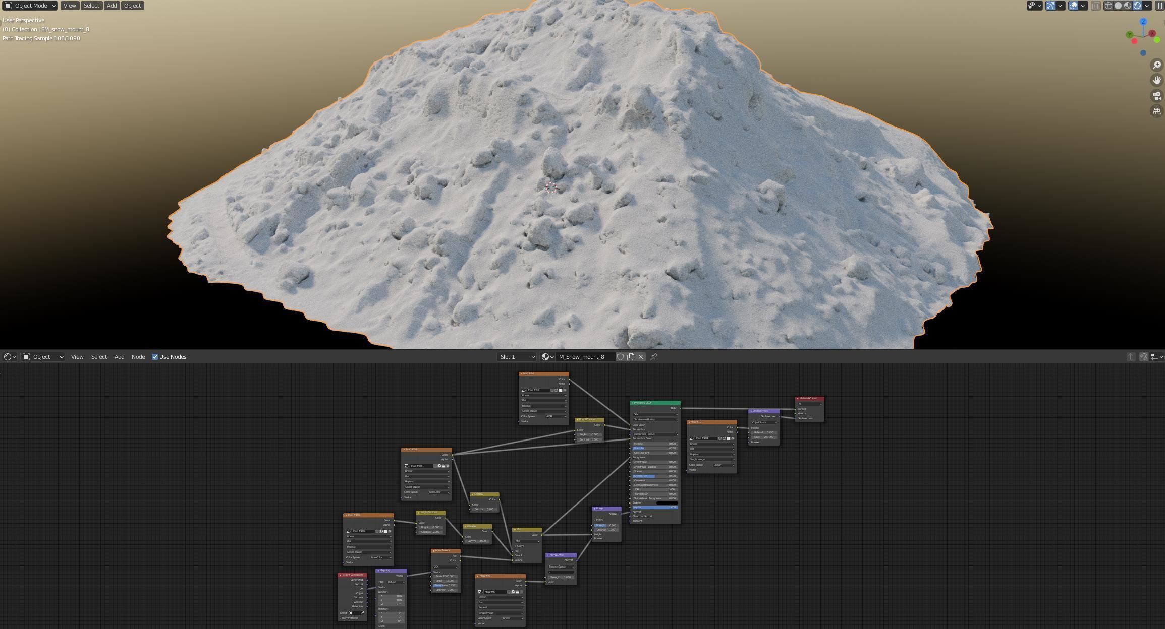 Big Pile of snow 3 2021 Low-poly 3D model_6