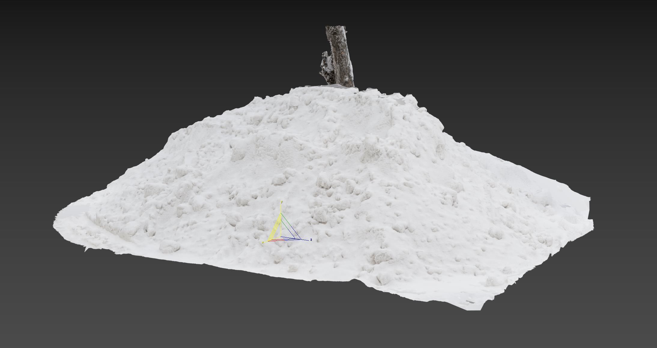 Big Pile of snow 3 2021 Low-poly 3D model_10
