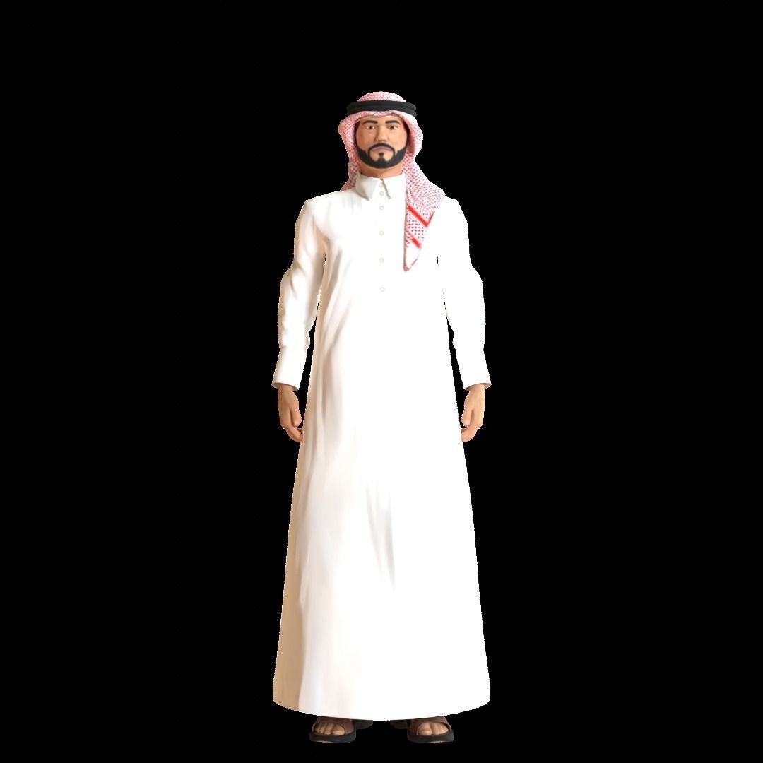 Arabic Male Character Low-poly 3D model_1
