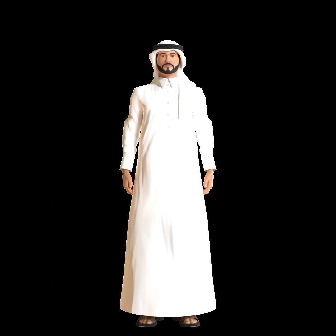 Arabic Male Character Low-poly 3D model_2