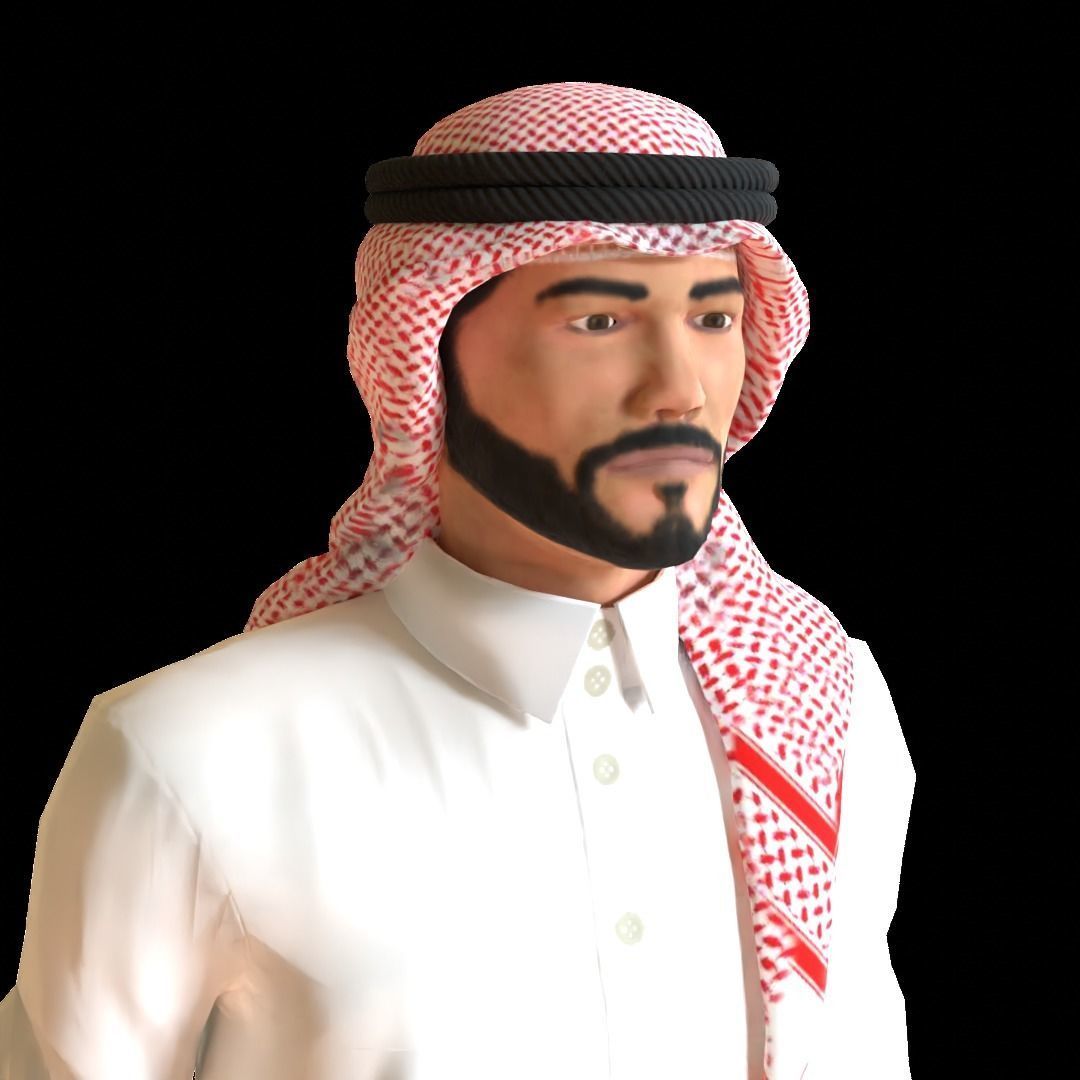 Arabic Male Character Low-poly 3D model_4