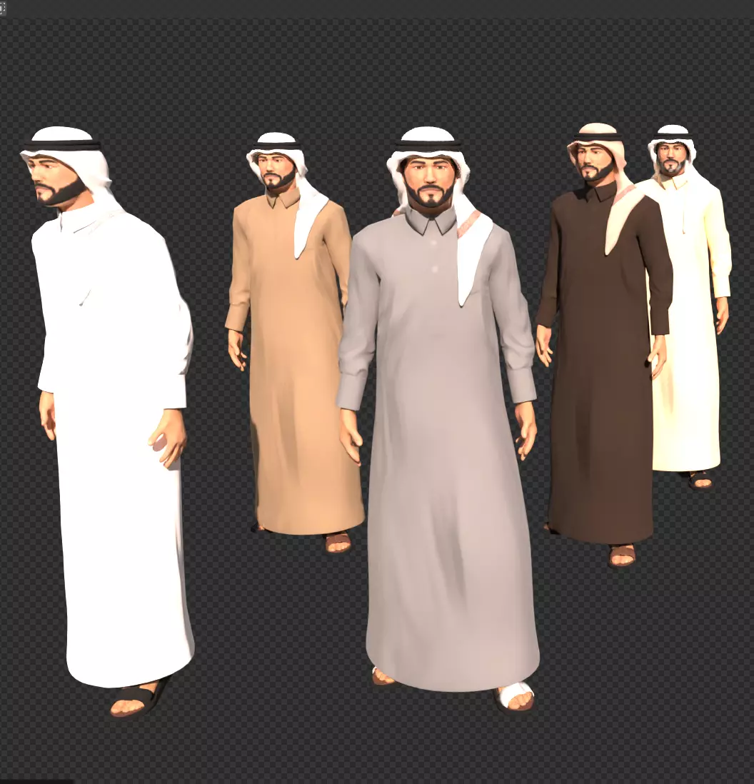 Arabic Male Character Low-poly 3D model_0