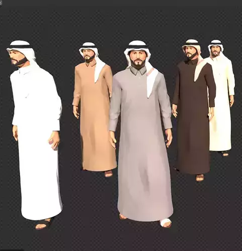 Arabic Male Character Low-poly 3D model